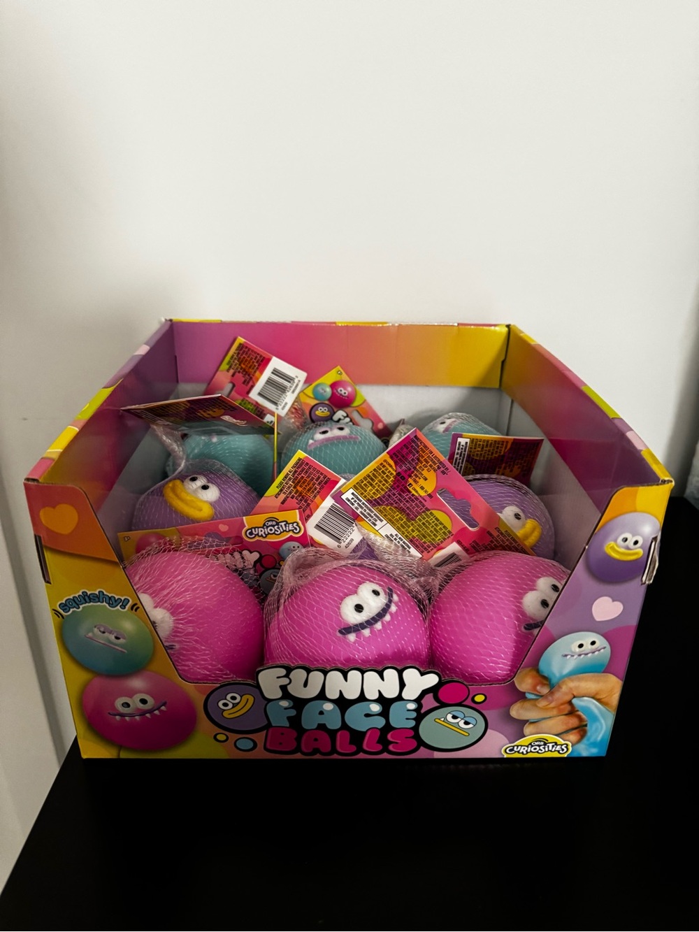 Set of 9 Funny Face Squishy Balls